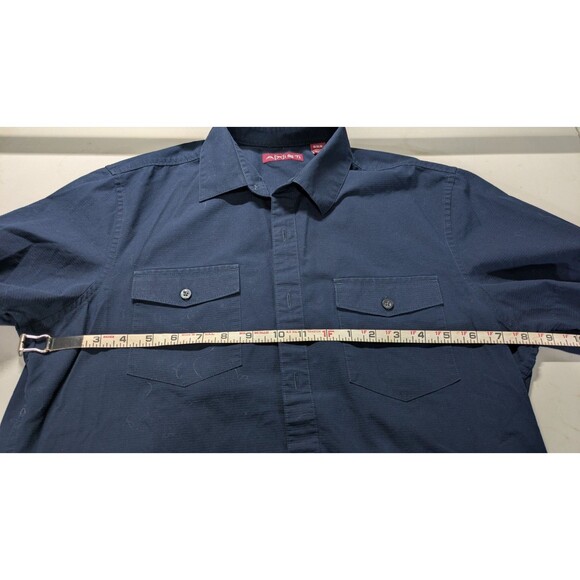 Axist Shirt Men Size M Navy Blue Short Sleeve Button Down - Picture 3 of 4